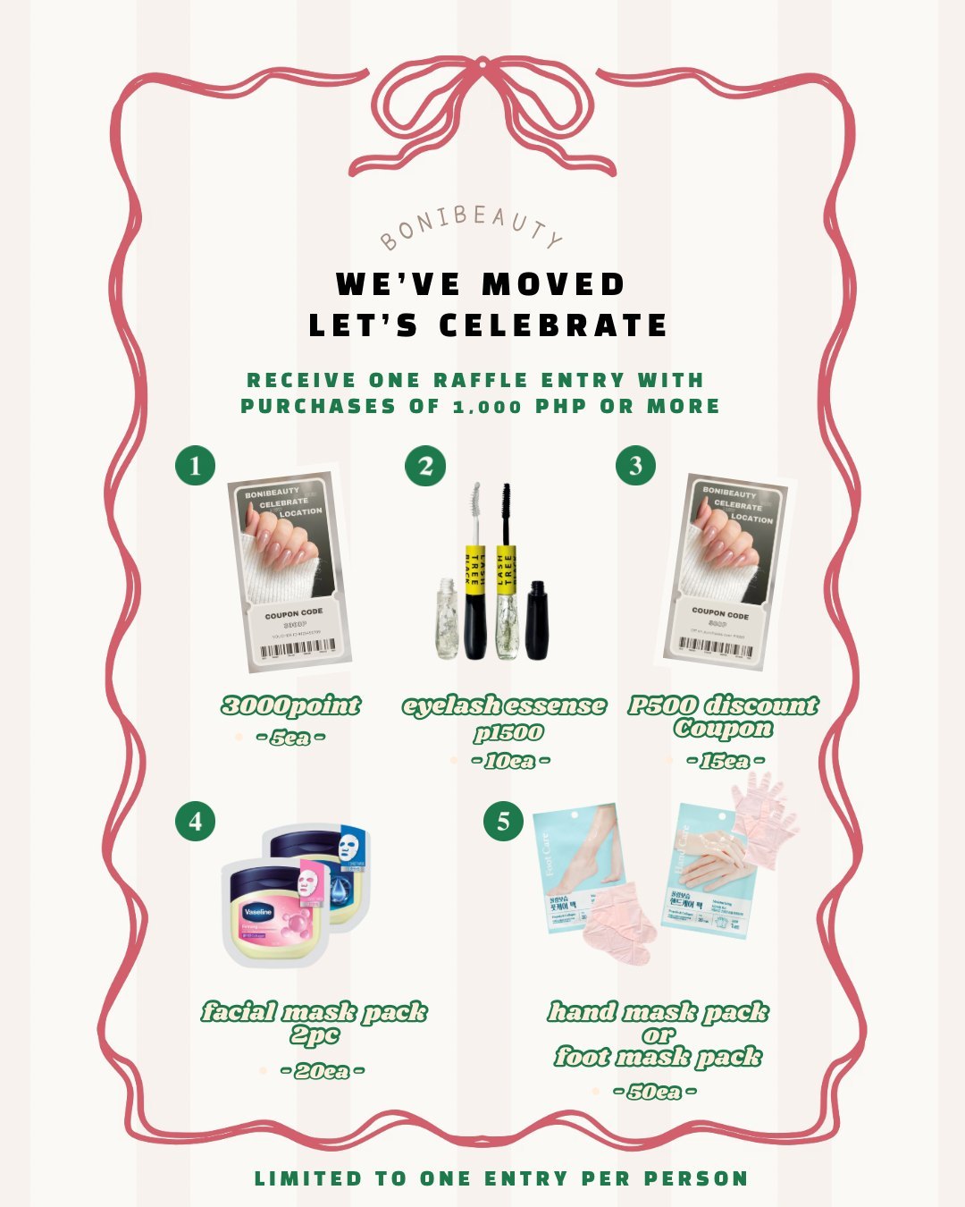 BoniBeautyPH menu and promotion